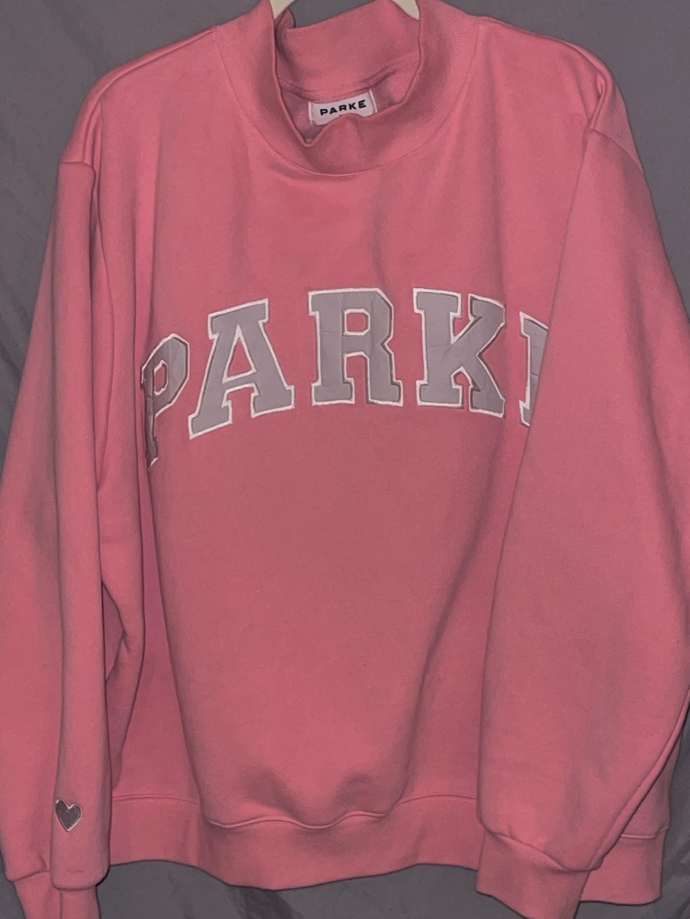 Parke Blush Pink Varsity Mockneck Sweatshirt